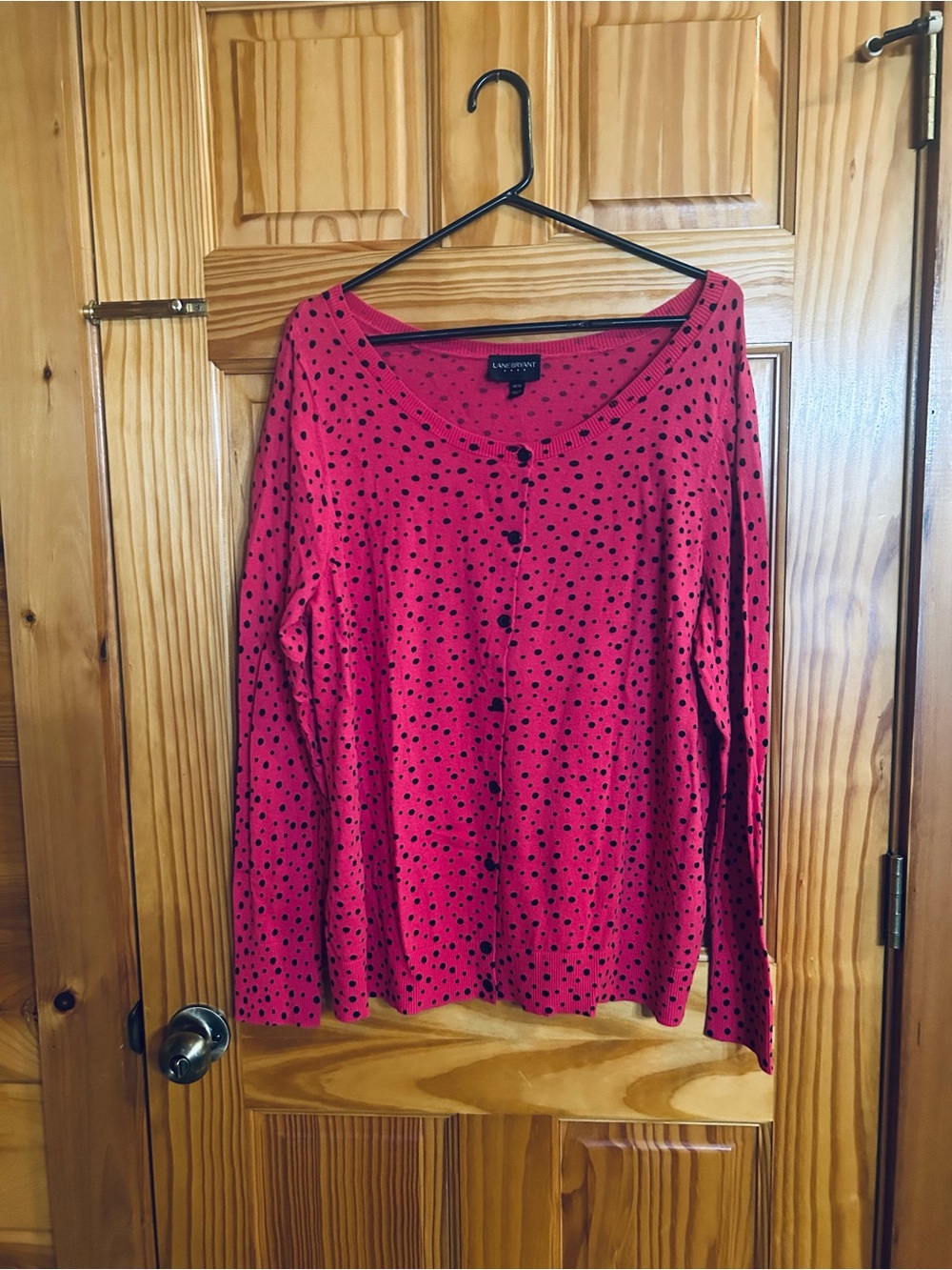Lane Bryant Polka Dot Cotton Cardigan
Pink & Black Size 18/20